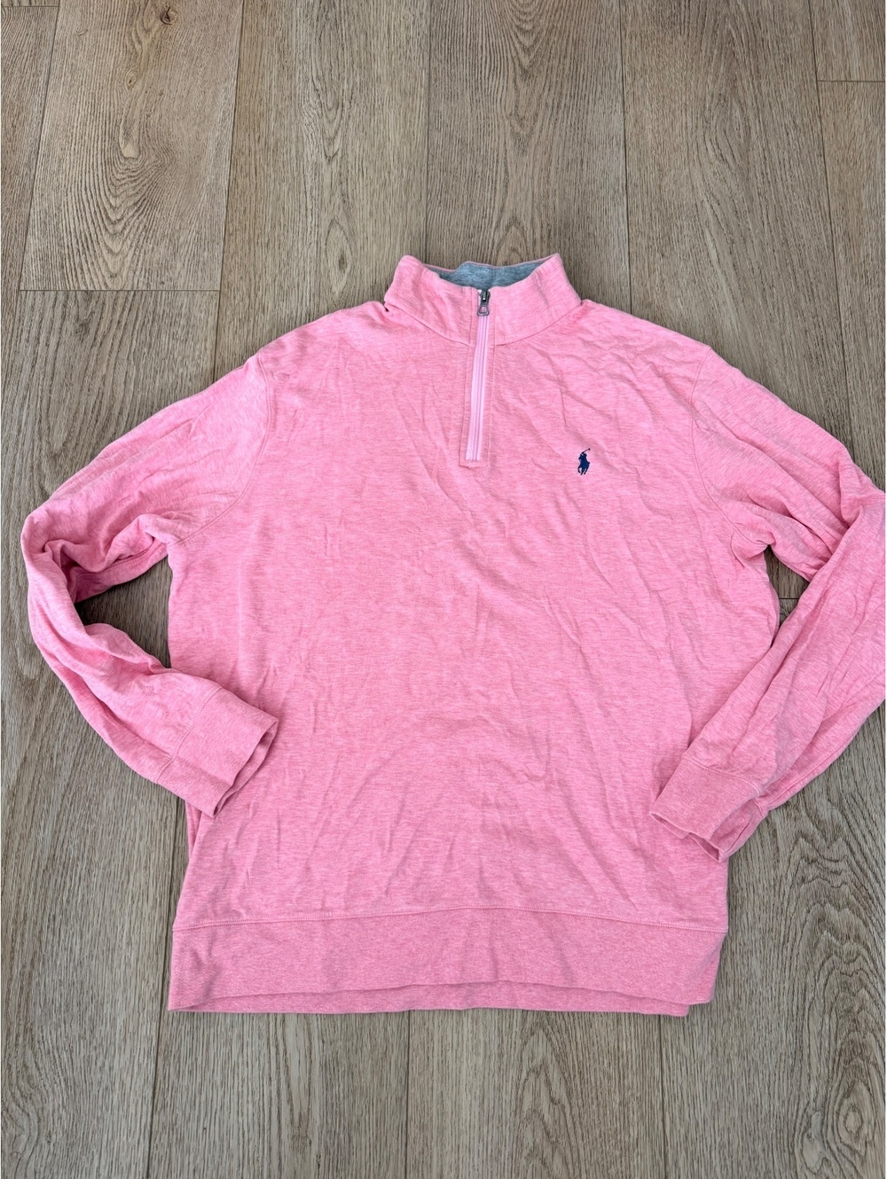 Polo Ralph Lauren Men's Heather Pink Quarter Zip Pullover Sweatshirt Size XL